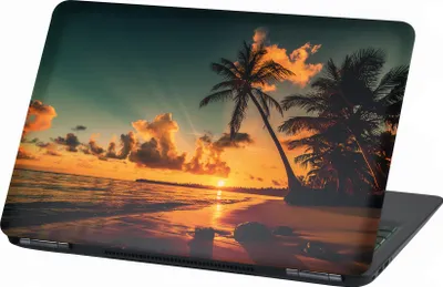 Produktbild von Premium Laptop Universal Folien Cover – Matt, Kratzfest & Rückstandslos entfernbar LP89 Palmenstrand 17 Zoll 28x43cm