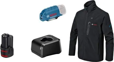 Zdjęcie produktu dla Kurtka Grzewcza Bosch Professional GHJ 12+18V XA, Rozmiar S, Akumulator 12V, 3 Strefy Grzewcze