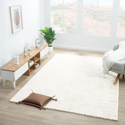 Produktbild von Teppich Kurzflor Wohnzimmer Rauten Hochtief-Muster/ 3D-Effekt Schlafzimmer Boho