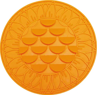 Image de Tapis à lécher Beeztees « Tournesol » en silicone orange