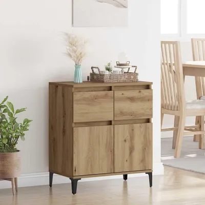 Productafbeelding van vidaXL Dressoir Artisan-Eik, 60 x 35 x 70 cm, samengesteld hout en ijzer