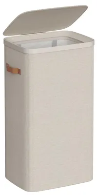 Wasmand mit Deckel, 100 L, herausnehmbarer Wäschesack, 42x32x75 cm