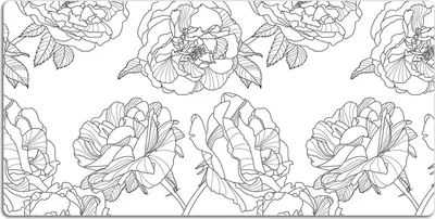 Produktbild von Schreibtischmatte Tischunterlage 100x50 cm Mauspad - Gezeichnete Rosen