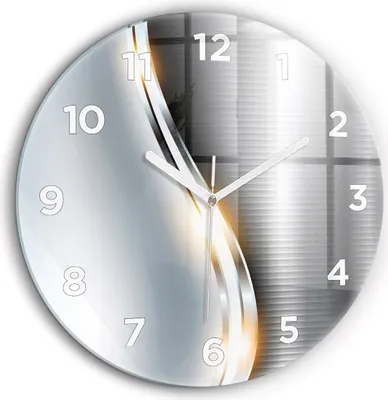 Produktbild von Wallfluent Große Wanduhr – Stilles Quarzuhrwerk - Uhr Dekoration Wohnzimmer Schlafzimmer Küche - Zifferblatt - weiße Zeiger - 60 cm - Abstraktion aus Metall