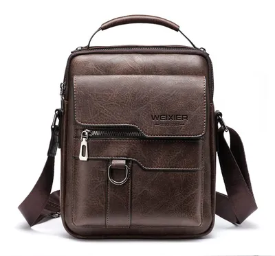 Produktbild von A-QMZL Herren-Umhängetasche, Vintage, Umhängetasche, Leder, kleine Schultertasch