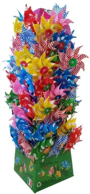 Produktbild von Giobas Windräder Spielzeug Kunststoff bunt 50cm - Windrad Set
