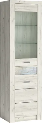 Produktbild von Vitrinenschrank modern in Esche weiß INGENIO-161