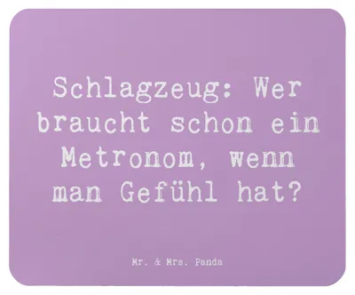 Produktbild von Mr. & Mrs. Panda Mousepad Spruch Schlagzeug Gefühl - Lavendeltraum - Geschenk, mauspad laptop, Musikinstrumente, Schlagzeuger, Musik, mousematte, Musiker, Instrument