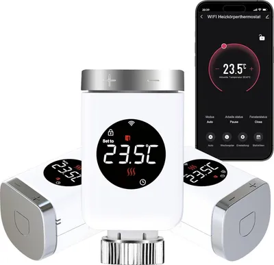 Produktbild von Salcar 3er Set Smart Home Heizkörperthermostat WIFI Elektronisch Heizungsthermostat Lcd mit Amazon Alexa & Google Assistant Thermostat Heizkörper