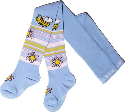 Produktbild von Kinderstrumpfhosen für Mädchen Kleine Biene Hellblau Größe 98-104