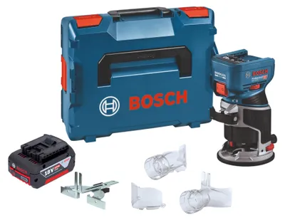 Produktbild von Bosch GKF 18V-8 Professional Akku Kantenfräse 18 V 8,0 mm Brushless + 1x Akku 4,0 Ah + L-Boxx - ohne Ladegerät