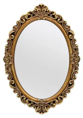 Produktbild von Wandspiegel Oval Vintage Gold 31 x 21,8 cm Harzrahmen