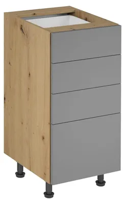 Immagine prodotto di Mobile da cucina con cassetti VALEN 1 - larghezza 40 cm, rovere artigianale / grigio-beige