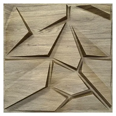 Produktbild von 3D-Wandplatte aus PVC - 3 m² - 10er-Set - Naturfarben hell - ANGLIO