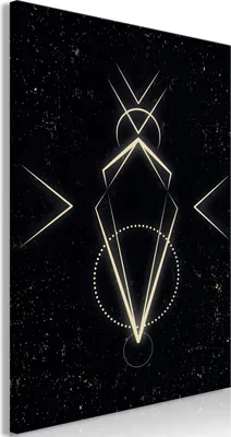 Produktbild von Italienischer Leinwand Leinwandbild - Symmetry of Shapes (1-part) - Graphic Motif in Black Shade 20x30 cm Abstrakt n-A-0884-b-a
