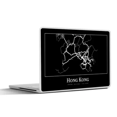 Produktbild von MuchoWow® Laptop Aufkleber Sticker Cover Hongkong - Karte - Stadtplan - Routenbeschreibung 25x18 cm - Laptop-Deko
