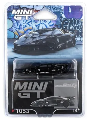 Produktbild von Lamborghini LB-Silhouette WORKS MURCIELAGO GT Evo Schwarz - BLISTR - Mini GT 1:64