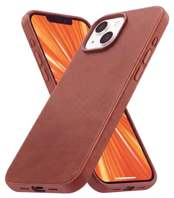 Produktbild von R2B Handyhülle für iPhone 14 und MagSafe – TechWoven Hülle – Stoßfest – Inkl. Displayschutz – Braun