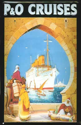 Produktbild von Blechschild P & O Cruises Kreuzfahrt Arabien Dampfer Reedereiplakat Schiff Schild Nostalgieschild