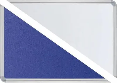Produktbild von Stellwandtafel Pinntafel/Whiteboard B1800xH1200xT22 blau/weiß