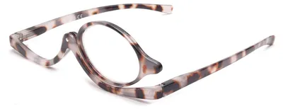 Image de Lunettes de lecture pour femmes, couleur gris, motif écaille, grossissement 2.0x, modèle rabattable, lunettes de maquillage