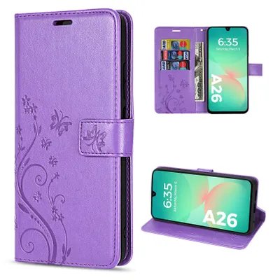 Produktbild von Handy Tasche für Samsung Galaxy A26 5G Hülle Handyhülle Klapphülle Wallet Case in Lila