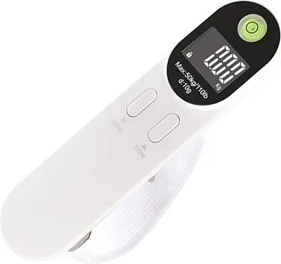 Immagine prodotto di INF Bilancia Portatile con Cinturino Tessuto 50kg/10g per Valigie e Pacchi Bianco