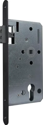 Image de KFV Serrure à loquet magnétique PZW 72mm - Serrure de porte, serrure à encastrer magnétique DM 55 têtière ronde, inox laqué noir