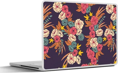 Produktbild von MuchoWow® Laptop Aufkleber Sticker Cover Blumenstrauß - Blumen - Tropisch - Muster 31x22.5 cm - Laptop-Deko