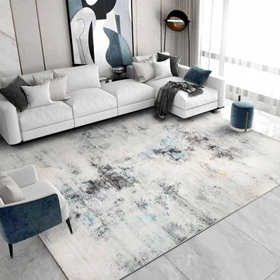 Zdjęcie produktu dla Nowoczesny dywan abstrakcyjny szary 160x200 cm antypoślizgowy do wnętrz