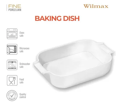Produktbild von Wilmax Auflaufform mit Griffen 860 ml Porzellan Weiß WL-997018/A