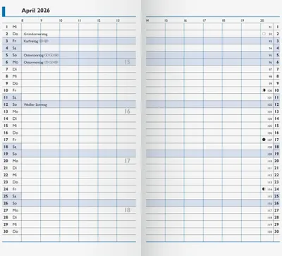 Produktbild von Ersatzkalendarium Modell 750 Monats-Sichtkalender 2026