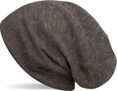 Produktbild von styleBREAKER weiche Feinstrick Beanie Mütze, Melange Optik, Slouch Longbeanie, Uni 04024109