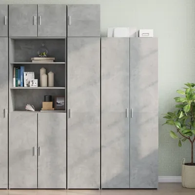 Produktbild von "2026 Promotion" Sideboard/Hochschrank - Schmal Betongrau 40x42,5x225 cm Holzwerkstoff - Kommoden CC13969