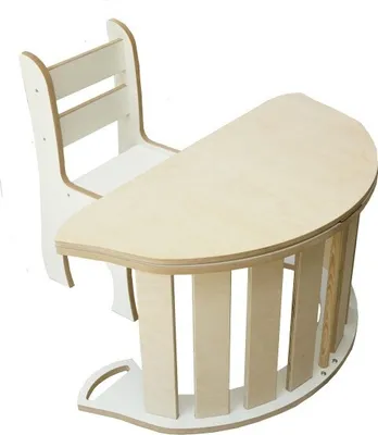 Produktbild von Skyline Kletterbogen Klettergerüste Kletterdreieck Baby Kletterwippe Holzbogen für Kinder Montessori Lack Klappbar Tisch, mod.C, 85x43x42cm, Weiß