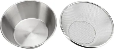 Zdjęcie produktu dla Durszlak ze stali nierdzewnej 304 z miską do mieszania 16 cm Przenośna miska kuchenna Sitko do mycia ryżu, owoców, warzyw i drobnych ziaren