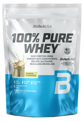 Zdjęcie produktu dla Biotech USA 100% Pure Whey 400 g o smaku bananowym
