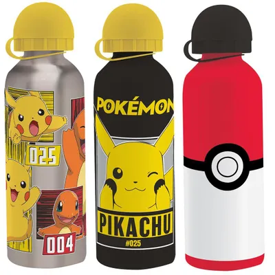 Produktbild von Aluminium Trinkflasche Pokemon 500ml 3f sortiert