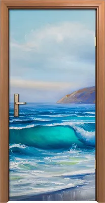 Produktbild von Türposter 90x200 cm Türaufkleber Türtapete Türfolie Klebefolie Malerei der Meereswellen Schaumstoff