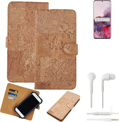 Produktbild von K-S-Trade Hülle kompatibel mit Samsung Galaxy S20 5G Exynos + in ear Kopfhörer Kork Handyhülle Cover  Schutzhülle TPU Case Bumper in Hellbraun,