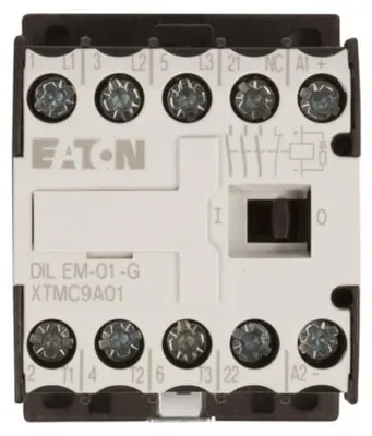 Imagen del producto de EATON DILEM-01-G, 24 VDC, 010343, contactor de potencia, 3 polos + 1 polo auxiliar, 4 kW, 400 V AC3, DC
