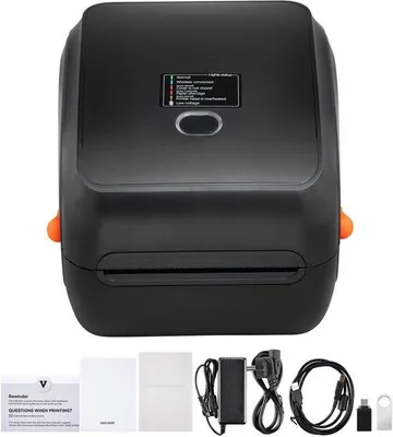 Produktbild von Thermische Etikettendrucker mit 300 DPI für Etiketten im Format 4 x 6 Zoll, mit drahtloser Bluetooth-Verbindung und automatischer Etiketterkennung, kompatibel mit Windows, MacOS, Linux, Android, iOS und mit Plattformen wie Amazon, eBay, Etsy usw.