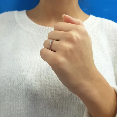 Produktbild von 0,18 Carat Solitär Diamant Ring Antragsring 14 Karat Weißgold