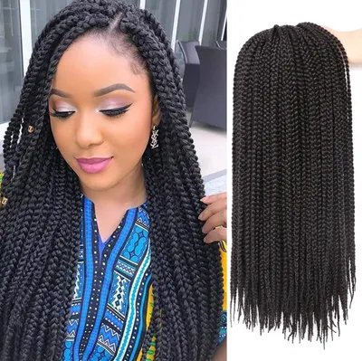 Produktbild von Famanu Haarextensien für Zöpfe - 7 Stück Haak Vlecht Hair Extensions - 45 cm (1B)