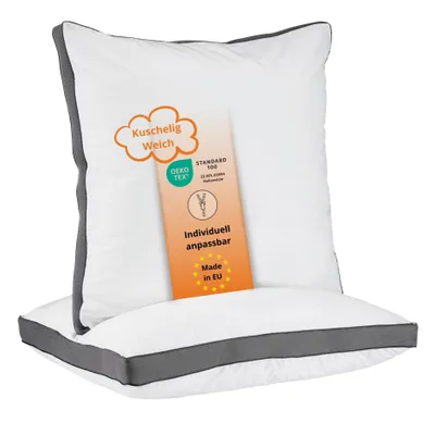 Produktbild von Lyocell Kopfkissen 80 x 80 cm, 2er Set, ultra weich & extra soft, Allergiker Schlafkissen, atmungsaktiv, sleepling