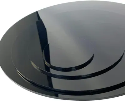 Produktbild von Extrudierte Acrylglasplatte in Schwarz und Weiß - Durchmesser 15 cm - Stärke 3 mm