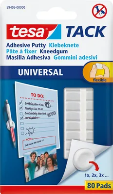 Immagine prodotto di tesa® 59405-00000-00 Stucco adesivo Tack® - 80 pezzi, 50g, rimovibile, bianco