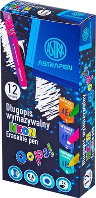 Zdjęcie produktu dla Długopis wymazywalny 0,6 mm ASTRAPEN OOPS! Neon - 1 szt.