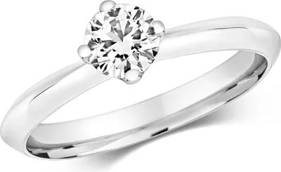 Produktbild von Funkelndes Feuer 18 Karat (750) Weißgold Solitär Verlobung Diamant Damenring Brillant-Schliff 0.50 Karat GH - SI2, 50 (15.9); TRS3222118KWRSK