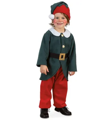 Produktbild von Kinder Elf Kostüm Set - Weihnachtskostüm mit Mütze, Jacke, Gürtel und Hose für Weihnachten, Festtagsfotos und Theateraufführungen, Verkleidung (86)